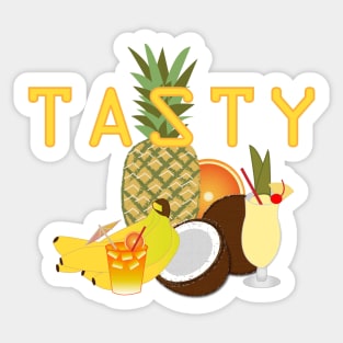 Tropical beverage design, fruit, food, nature Sticker